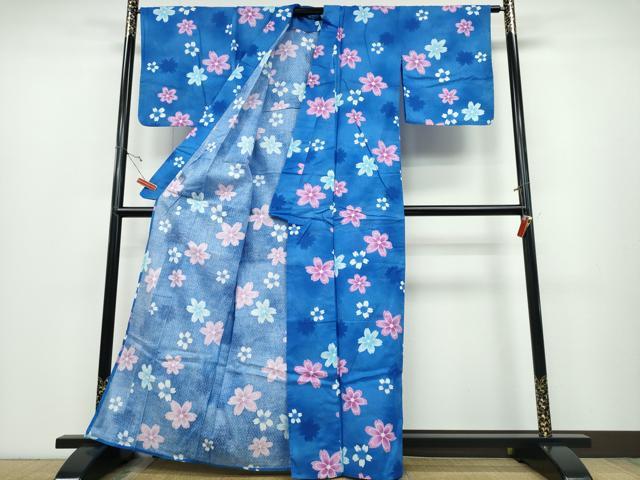 平和屋着物∴夏物 浴衣 舞桜 綿 逸品 CABD2457ng