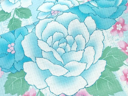 平和屋着物∴夏物 浴衣 綿紅梅 レース薔薇花文 ラメ 綿 逸品 CABD2458ng