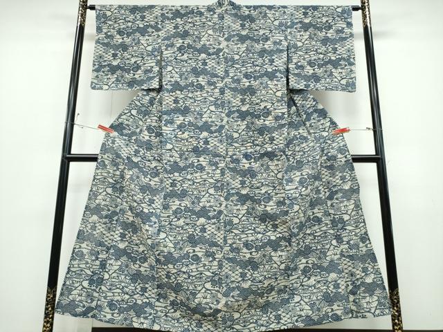 平和屋着物∴夏物 浴衣 綿絽 流水吉祥花文 綿 逸品 CABD2460ng
