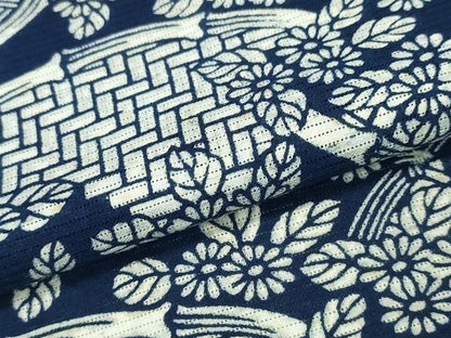 平和屋着物∴夏物 浴衣 綿絽 籬花文 綿 逸品 CABD2461ng
