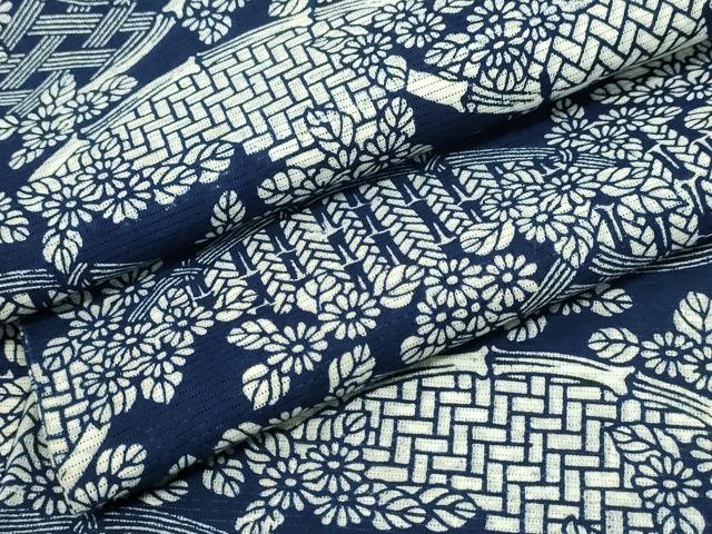 平和屋着物∴夏物 浴衣 綿絽 籬花文 綿 逸品 CABD2461ng