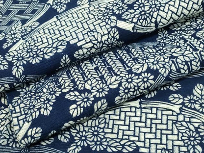 平和屋着物∴夏物 浴衣 綿絽 籬花文 綿 逸品 CABD2461ng