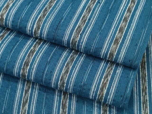 平和屋着物∴夏物　阿波しじら織　浴衣　間道　綿　逸品　CABD2463ng