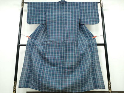 平和屋着物∴夏物 阿波しじら織 浴衣 格子柄 綿 逸品 CABD2464ng