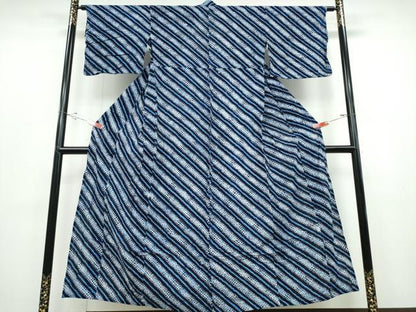 平和屋着物∴夏物 浴衣 有松鳴海絞り 斜線文 綿 逸品 CABD2467ng