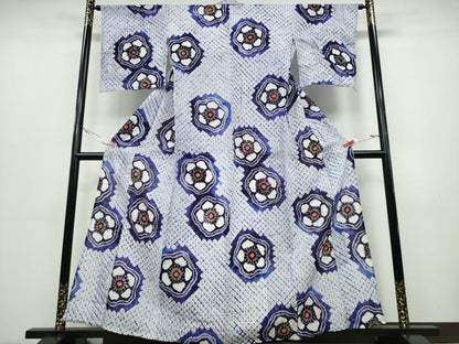 平和屋着物∴夏物 浴衣 有松鳴海絞り 舞花文 綿 逸品 CABD2468ng
