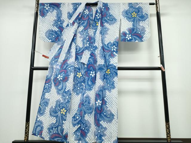 平和屋着物∴夏物 浴衣 有松鳴海絞り 乱菊 綿 逸品 未使用 CABD2471ng