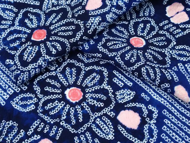 平和屋着物∴夏物 浴衣 有松鳴海絞り 吉祥花文 綿 逸品 CABD2474ng