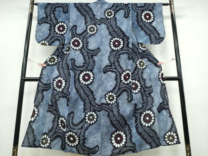平和屋着物∴夏物 浴衣 有松鳴海絞り 舞葉菊文 綿 逸品 CABD2477ng