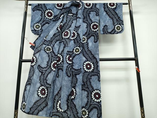 平和屋着物∴夏物 浴衣 有松鳴海絞り 舞葉菊文 綿 逸品 CABD2477ng