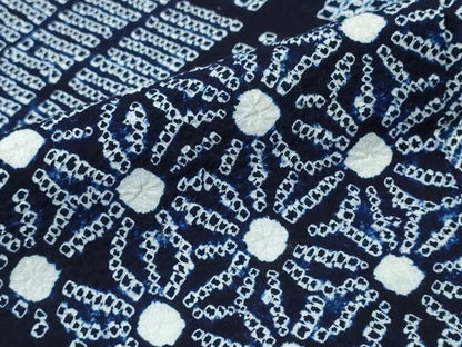 平和屋着物∴夏物 浴衣 有松鳴海絞り 切嵌麻の葉文様 綿 逸品 CABD2481ng