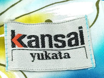 平和屋着物∴夏物 世界的ファッションデザイナー 山本寛斎 kansaiブランド 浴衣 霞斜線舞蝶文 綿 逸品 CABD2482ng