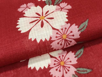 平和屋着物∴夏物 浴衣 綿紅梅 舞花文 綿 逸品 CABD2484ng