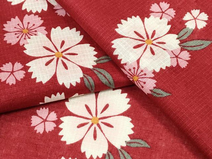 平和屋着物∴夏物 浴衣 綿紅梅 舞花文 綿 逸品 CABD2484ng