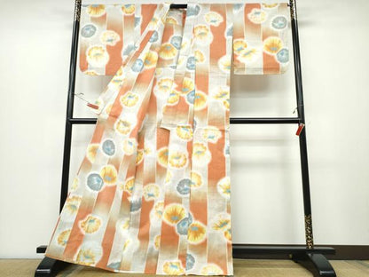 平和屋着物∴夏物 浴衣 舞花間道 綿 逸品 CABD2488ng