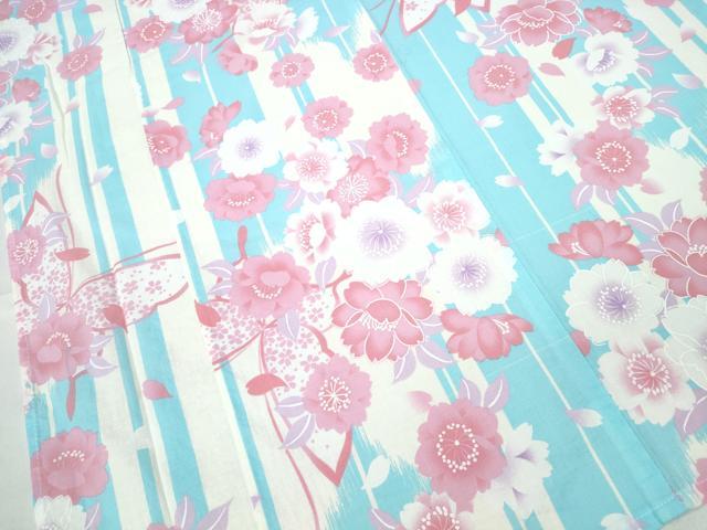 平和屋着物∴夏物 浴衣 舞蝶桜 綿 逸品 CABD2489ng