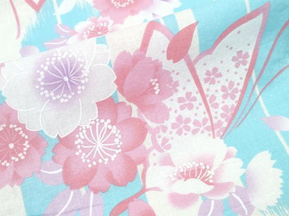 平和屋着物∴夏物 浴衣 舞蝶桜 綿 逸品 CABD2489ng