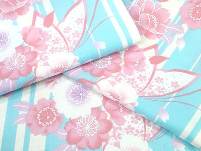 平和屋着物∴夏物 浴衣 舞蝶桜 綿 逸品 CABD2489ng