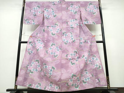 平和屋着物∴夏物 浴衣 綿紅梅 舞花尽くし 綿 逸品 CABD2490ng