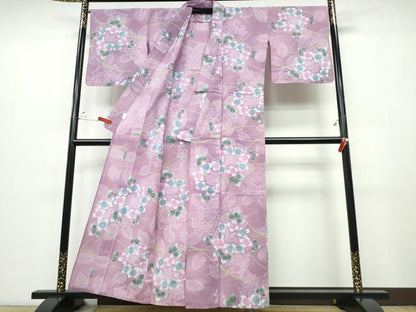 平和屋着物∴夏物 浴衣 綿紅梅 舞花尽くし 綿 逸品 CABD2490ng