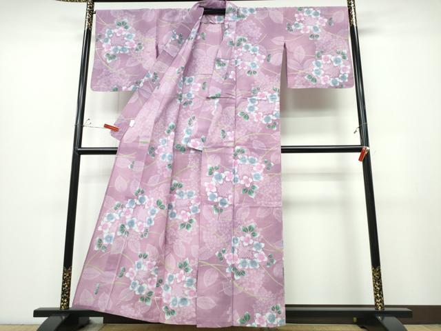 平和屋着物∴夏物 浴衣 綿紅梅 舞花尽くし 綿 逸品 CABD2490ng