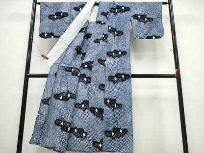 平和屋着物∴夏物 浴衣 有松鳴海絞り 舞花文 綿 逸品 CABD2491ng