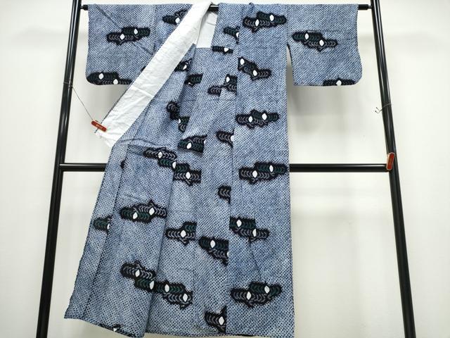 平和屋着物∴夏物 浴衣 有松鳴海絞り 舞花文 綿 逸品 CABD2491ng