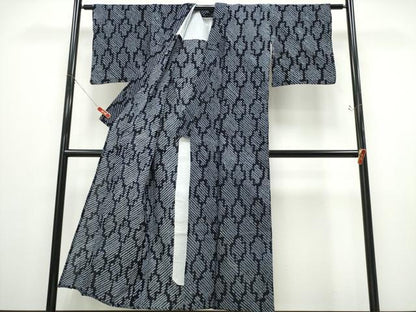 平和屋着物∴夏物 浴衣 有松鳴海絞り 幾何学文様 綿 逸品 CABD2493ng