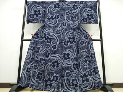 平和屋着物∴夏物 浴衣 有松鳴海絞り 流水花文 綿 逸品 CABD2502ng