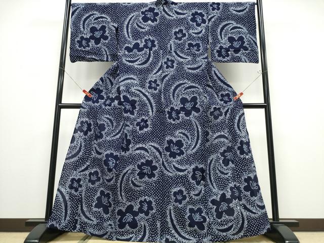 平和屋着物∴夏物 浴衣 有松鳴海絞り 流水花文 綿 逸品 CABD2502ng