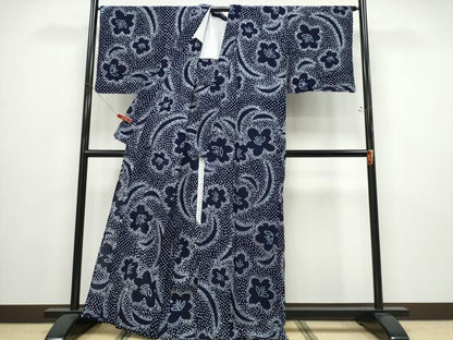 平和屋着物∴夏物 浴衣 有松鳴海絞り 流水花文 綿 逸品 CABD2502ng