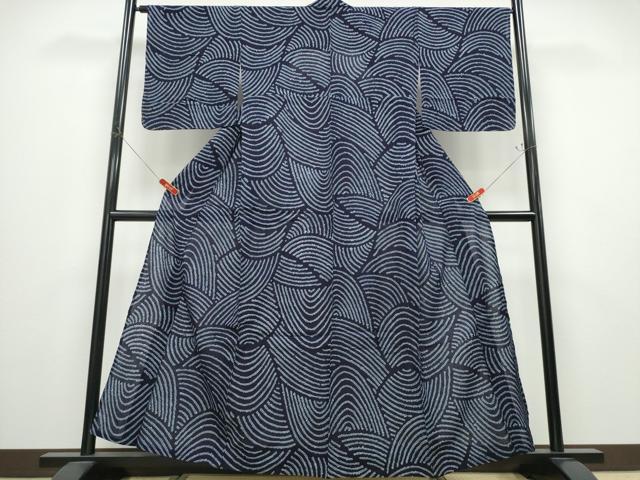 平和屋着物∴夏物　浴衣　有松鳴海絞り　流水文　綿　逸品　未使用　CABD2504ng