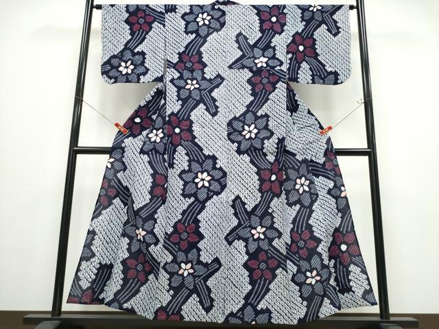 平和屋着物∴夏物 浴衣 有松鳴海絞り 吉祥花文 綿 逸品 CABD2507ng
