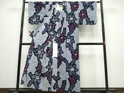 平和屋着物∴夏物 浴衣 有松鳴海絞り 吉祥花文 綿 逸品 CABD2507ng