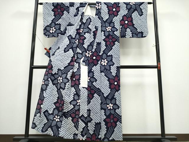 平和屋着物∴夏物 浴衣 有松鳴海絞り 吉祥花文 綿 逸品 CABD2507ng