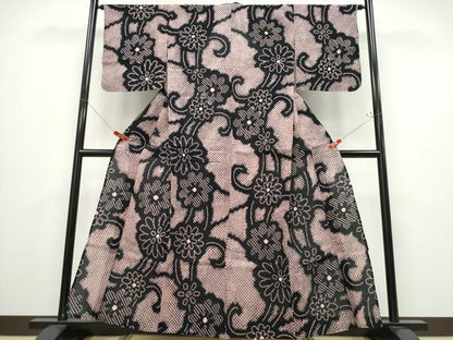 平和屋着物∴夏物 浴衣 有松鳴海絞り 花唐草文 綿 逸品 CABD2508ng