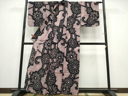 平和屋着物∴夏物 浴衣 有松鳴海絞り 花唐草文 綿 逸品 CABD2508ng