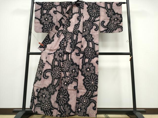 平和屋着物∴夏物 浴衣 有松鳴海絞り 花唐草文 綿 逸品 CABD2508ng