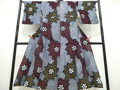 平和屋着物∴夏物 浴衣 有松鳴海絞り 舞花文 綿 逸品 CABD2509ng