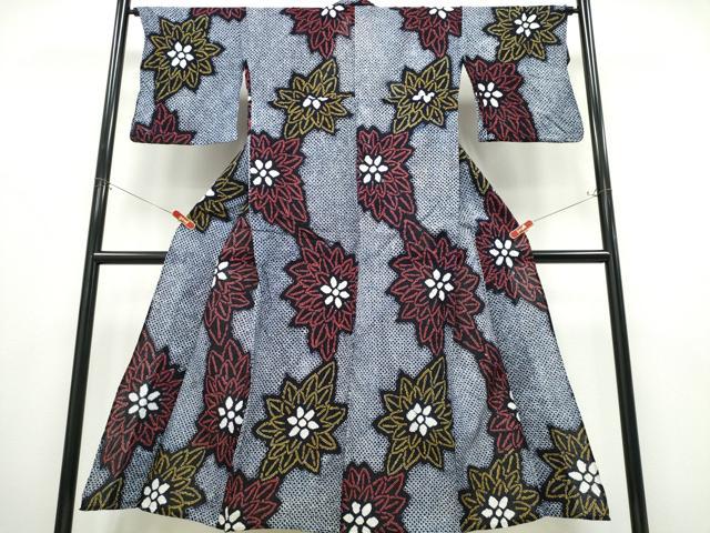 平和屋着物∴夏物 浴衣 有松鳴海絞り 舞花文 綿 逸品 CABD2509ng