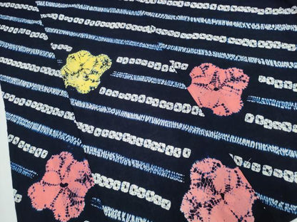 平和屋着物∴夏物 浴衣 有松鳴海絞り 斜線舞花文 綿 逸品 CABD2510ng