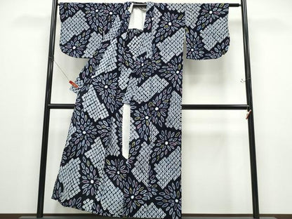 平和屋着物∴夏物 浴衣 有松鳴海絞り 切嵌花文 綿 逸品 CABD2513ng