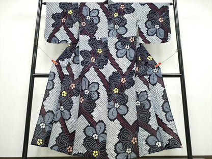 平和屋着物∴夏物 浴衣 有松鳴海絞り 結び紐花文 綿 逸品 CABD2514ng
