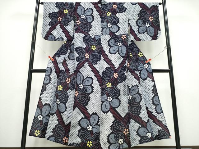 平和屋着物∴夏物 浴衣 有松鳴海絞り 結び紐花文 綿 逸品 CABD2514ng