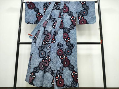 平和屋着物∴夏物 浴衣 有松鳴海絞り 舞菊文 綿 逸品 CABD2517ng