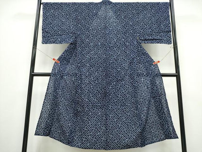 平和屋着物∴夏物　男性　浴衣　有松鳴海絞り　秋名バラ柄　綿　逸品　CABD2519ng