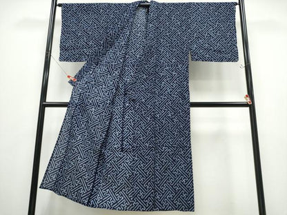 平和屋着物∴夏物　男性　浴衣　有松鳴海絞り　秋名バラ柄　綿　逸品　CABD2519ng