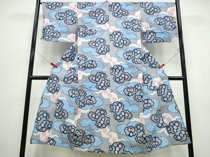 平和屋着物∴夏物　浴衣　雲重ね花文　CABD2520ng