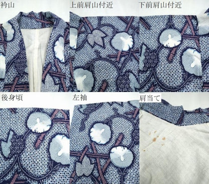 平和屋着物∴夏物　浴衣　竹縞蔦の葉花文　CABD2524ng