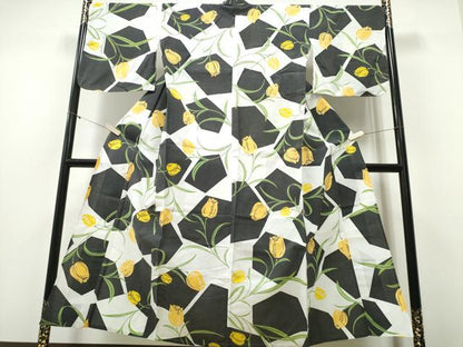 平和屋着物∴夏物　浴衣　チューリップ　綿　逸品　CABD2525ng
